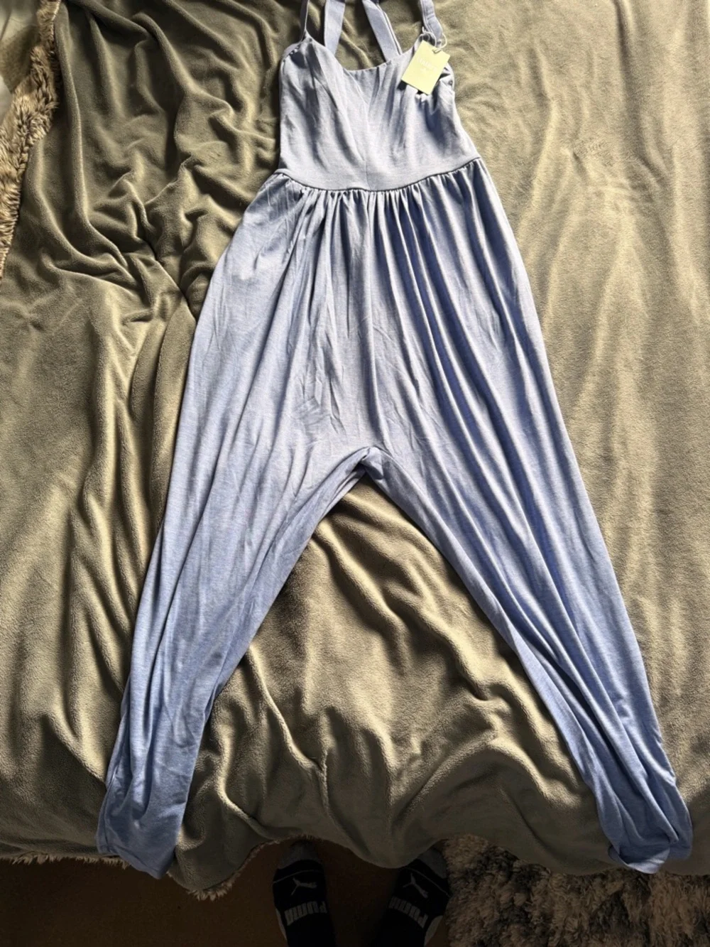 Halara U Neck Pocket Harem Casual Jumpsuit-Easy Peezy Cross-Back Jumpsuit Medium - Picture 7 of 9